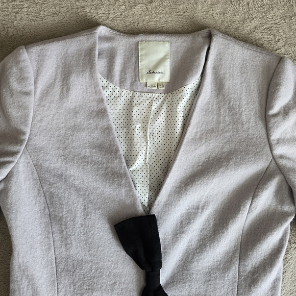 Anthropologie Elevenses Femme Bow Button Front Wool Blend Blazer size 6 - Picture 6 of 16